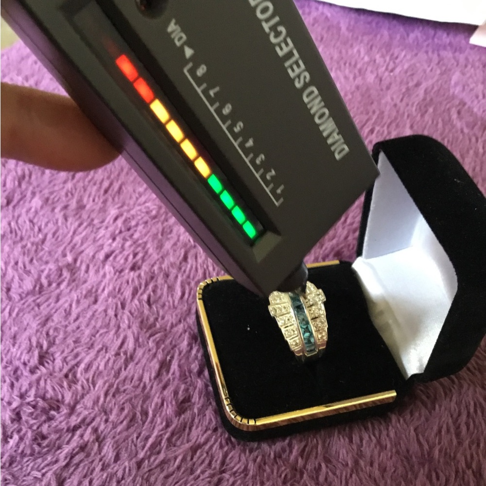 BRAND NEW BOLD Natural Diamond & Blue Sapphires Band Ring-7 - Picture 11 of 16